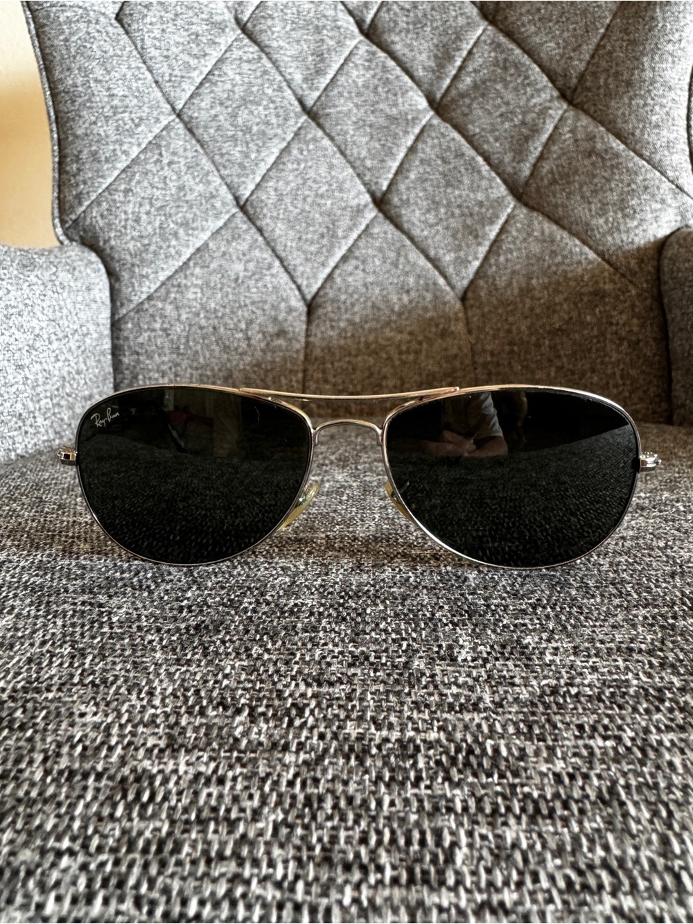 Ray-Ban Silver Frame Sunglasses with Black Lenses